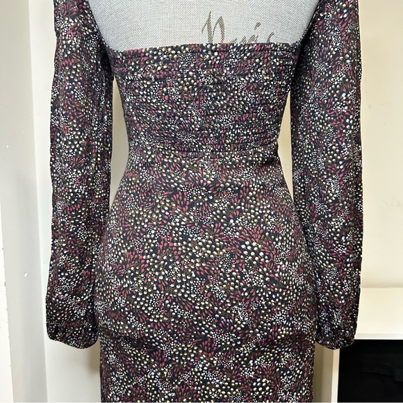 Aritzia | Wilfred Novella Sweetheart Long Sleeve Mini Dress Black/Wine Red 0 - Picture 8 of 13